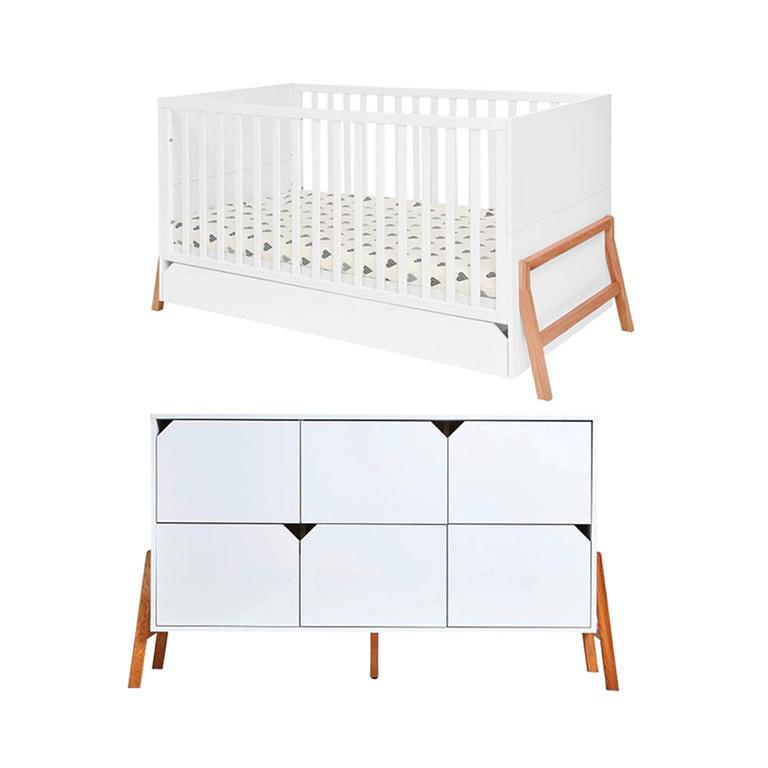 BABYZIMMER 2-teilig Weiß - Weiß, Holzwerkstoff (161/90/75cm) - Petits-meubles