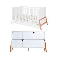 BABYZIMMER 2-teilig Weiß - Weiß, Holzwerkstoff (161/90/75cm) - Petits-meubles