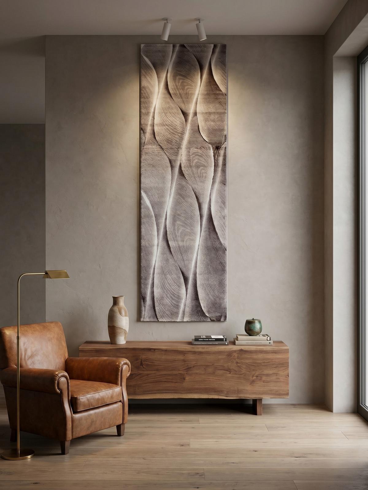 KURZFLORTEPPICH DRAU, mit Farbverlauf, Braun, 80 x 300 cm - Braun, Textil (300/80cm) - KADIMA DESIGN