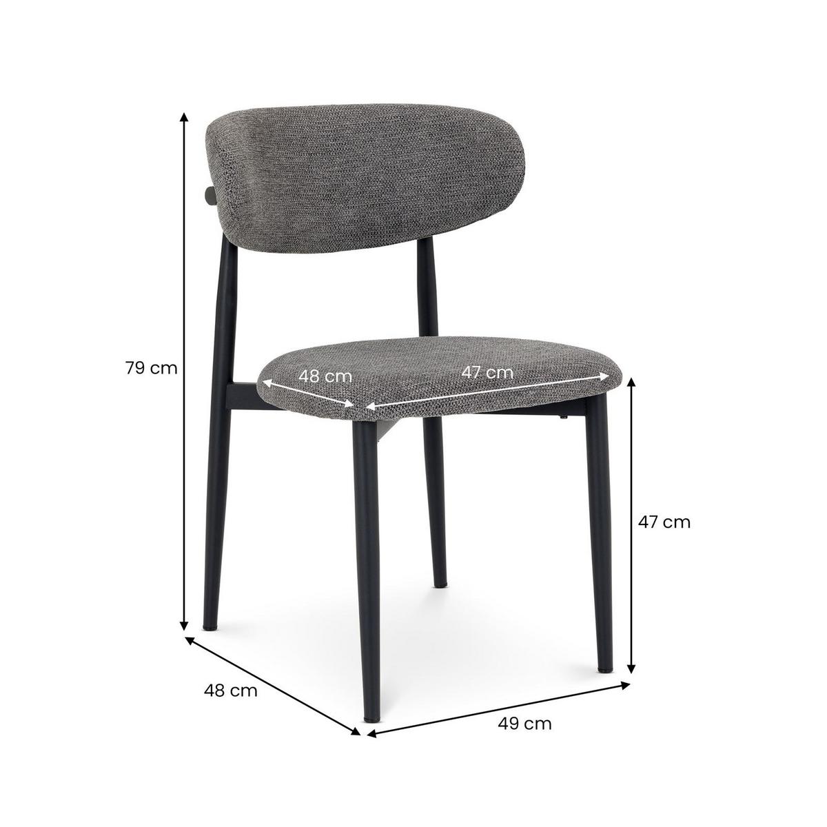ESSGRUPPE VIDAGO AZUL 5er Set grau, schwarz, Wildeiche - Grau, Holzwerkstoff - IDIMEX