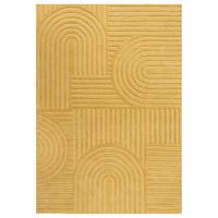 TEPPICH aus Wolle LEVEN in Ocker, geometrisch, 160 x 230 cm - Gelb, Textil (230/160cm) - KADIMA DESIGN