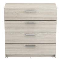 KOMMODE mit 4 Schubladen L79,6 cm, helles Holzdekor - Pricy - Eiche Artisan, Holzwerkstoff (37.9/80.6/39.7cm) - Calicosy