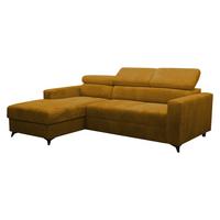 ECKSOFA Milano Premium Cord, Seite: Links LC+2R - Schwarz/Bronzefarben, Holz/Textil (236/172cm) - MIRJAN24