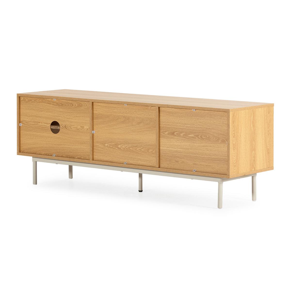 TV-ELEMENT Cuzco 2 türen Eichenfarbe/grau - Grau, Holzwerkstoff (140/50/40cm) - VS Venta-stock