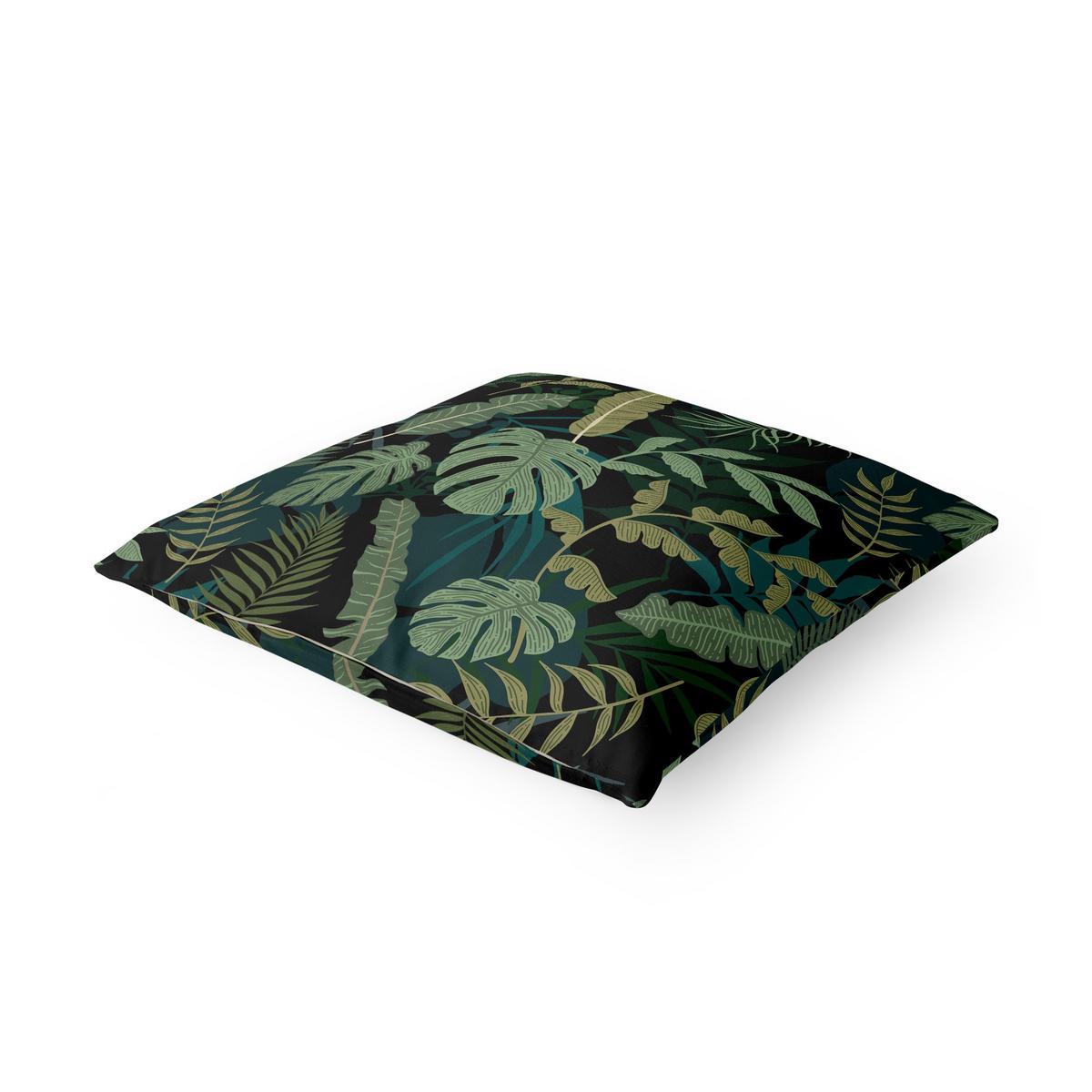 KISSENBEZUG Dschungel Blätter auf Schwarz 40/40 cm - Grün, Textil (40/40cm) - Bilderwelten
