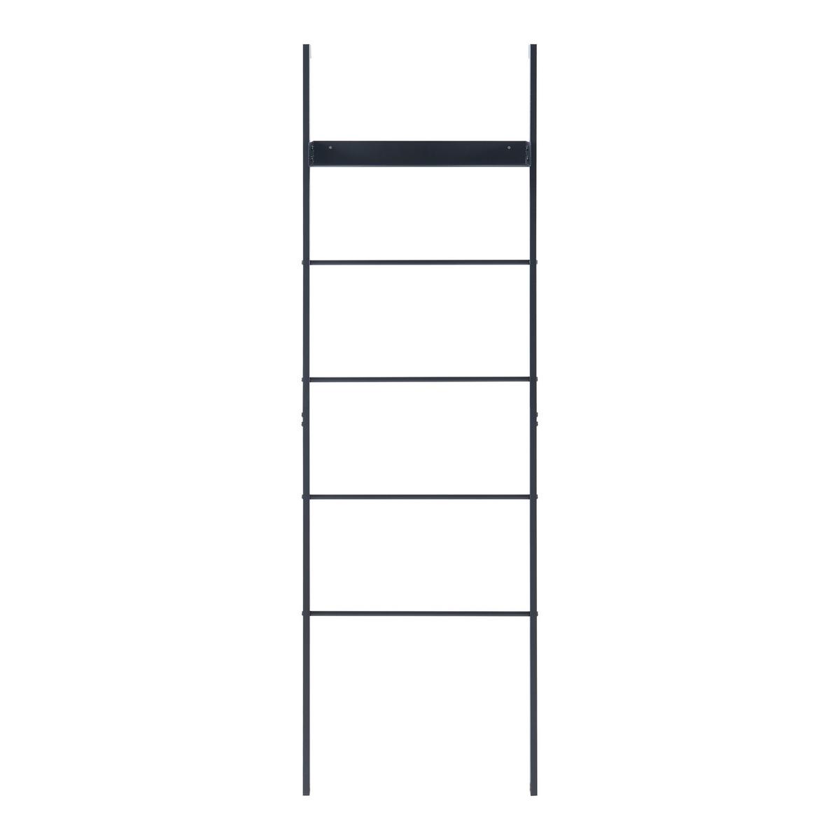 LEITERREGAL Øksnes - Schwarz, Metall (50/160/27.5cm) - [en.casa]