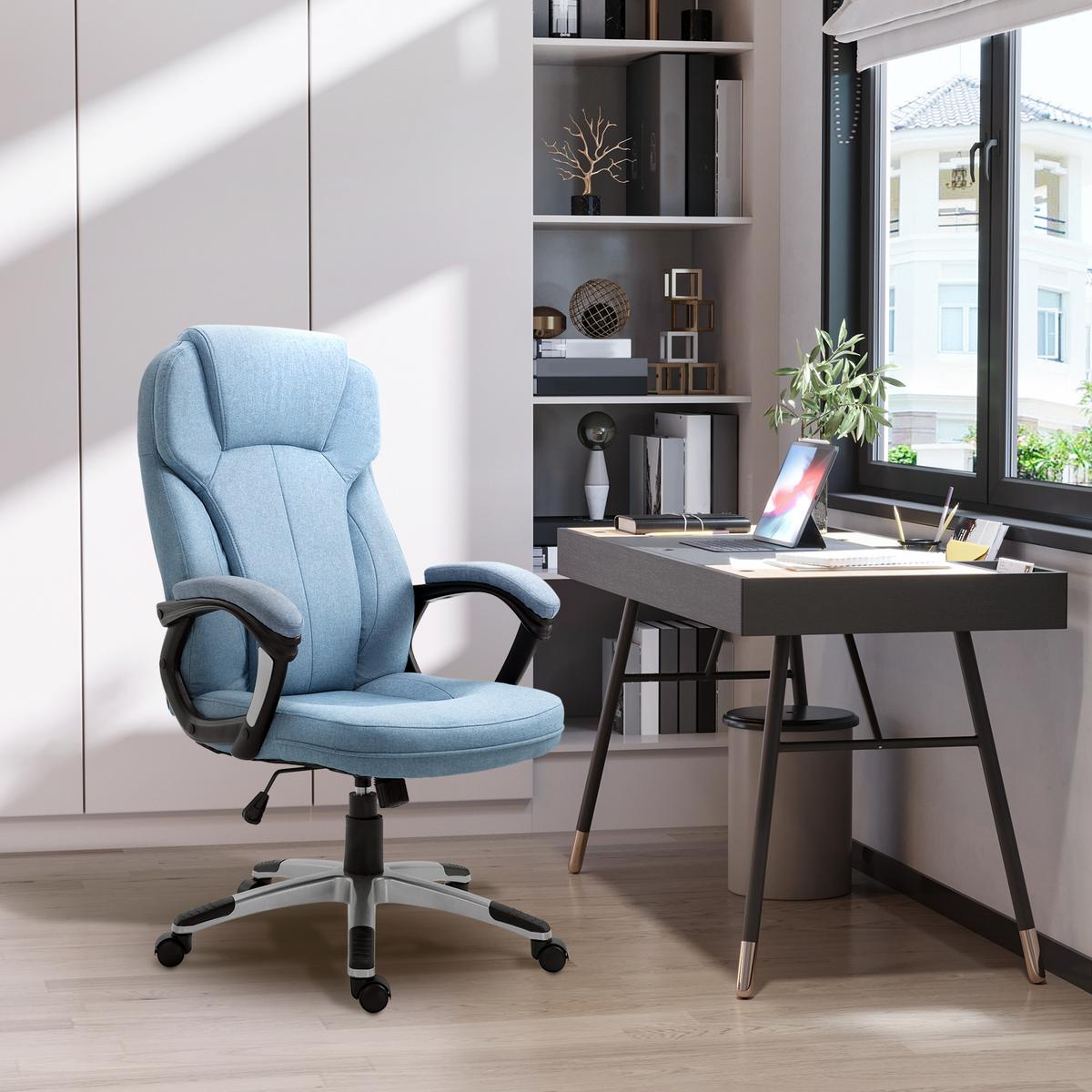BÜROSTUHL, Ergonomisch, Hellblau - Hellblau, Kunststoff (75/58/66cm) - Vinsetto