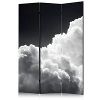 PARAVENT Einseitig Bedruckter 3-tlg 135x172 cm Monochromer Himmel - Schwarz, Holz/Textil (135/172/3cm) - Muralo