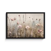 POSTER MIT RAHMENGERAHMTES BILD Blumen - Rosa - Modern - Beige 60x40 cm - Beige, Papier (60/40cm) - MuchoWow