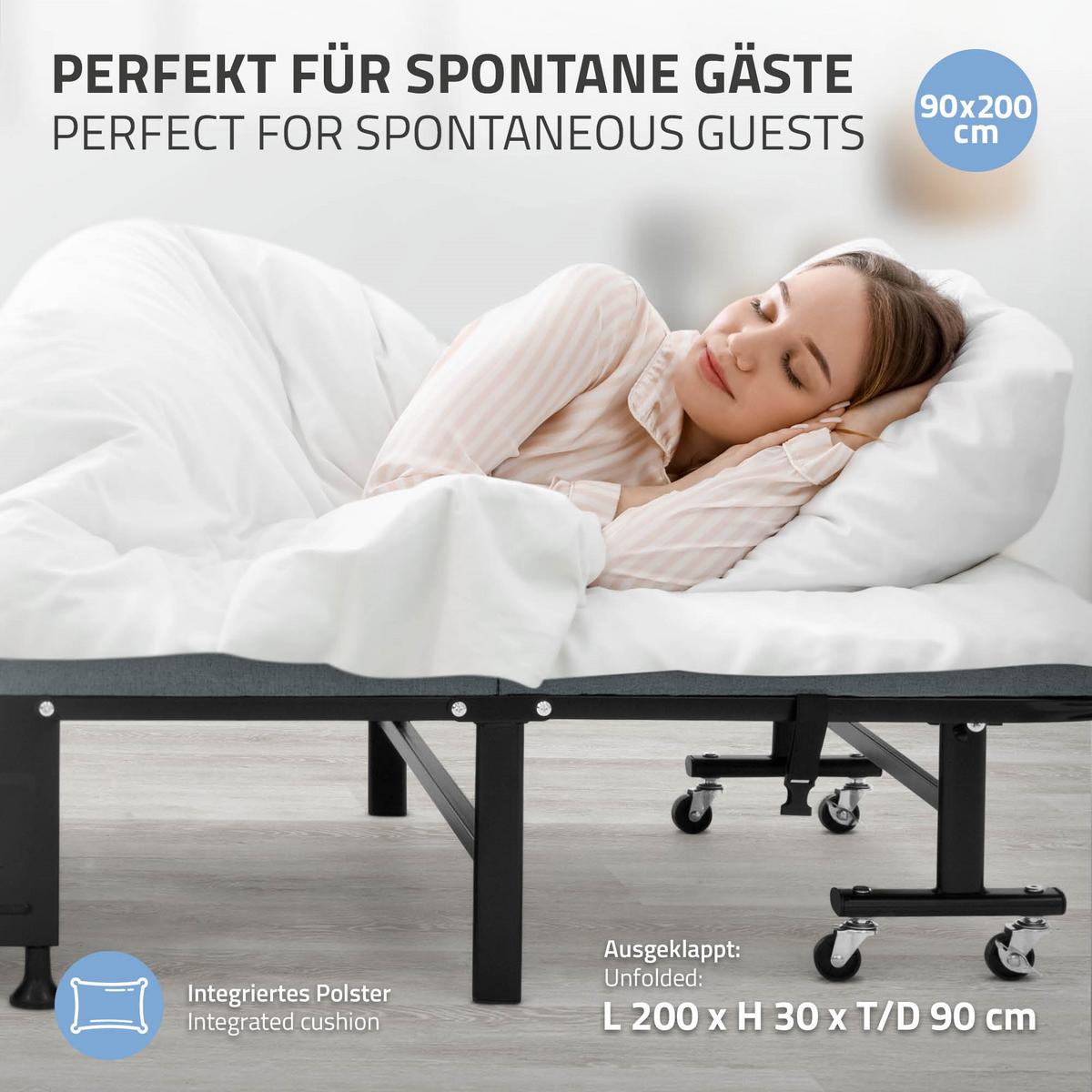 GÄSTEBETT - Grau, Holz (90/200cm) - ECD-Germany