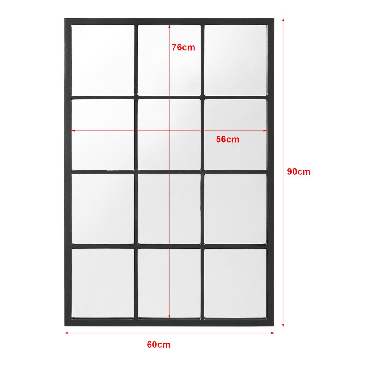 WANDSPIEGEL Cupello - Schwarz, Glas/Holzwerkstoff (60/90/1.8cm) - [en.casa]