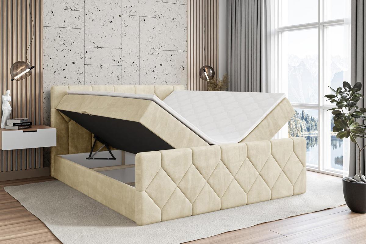 BOXBETT CATOR-Z - 140x200 cm - H3 - Beige - Beige, Holzwerkstoff (140/200cm) - ALTDECOR