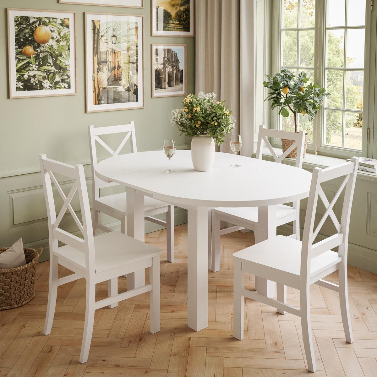 ESSTISCH OLEA rund Weiß - Weiß, Holzwerkstoff (100/140/77cm) - Lookway
