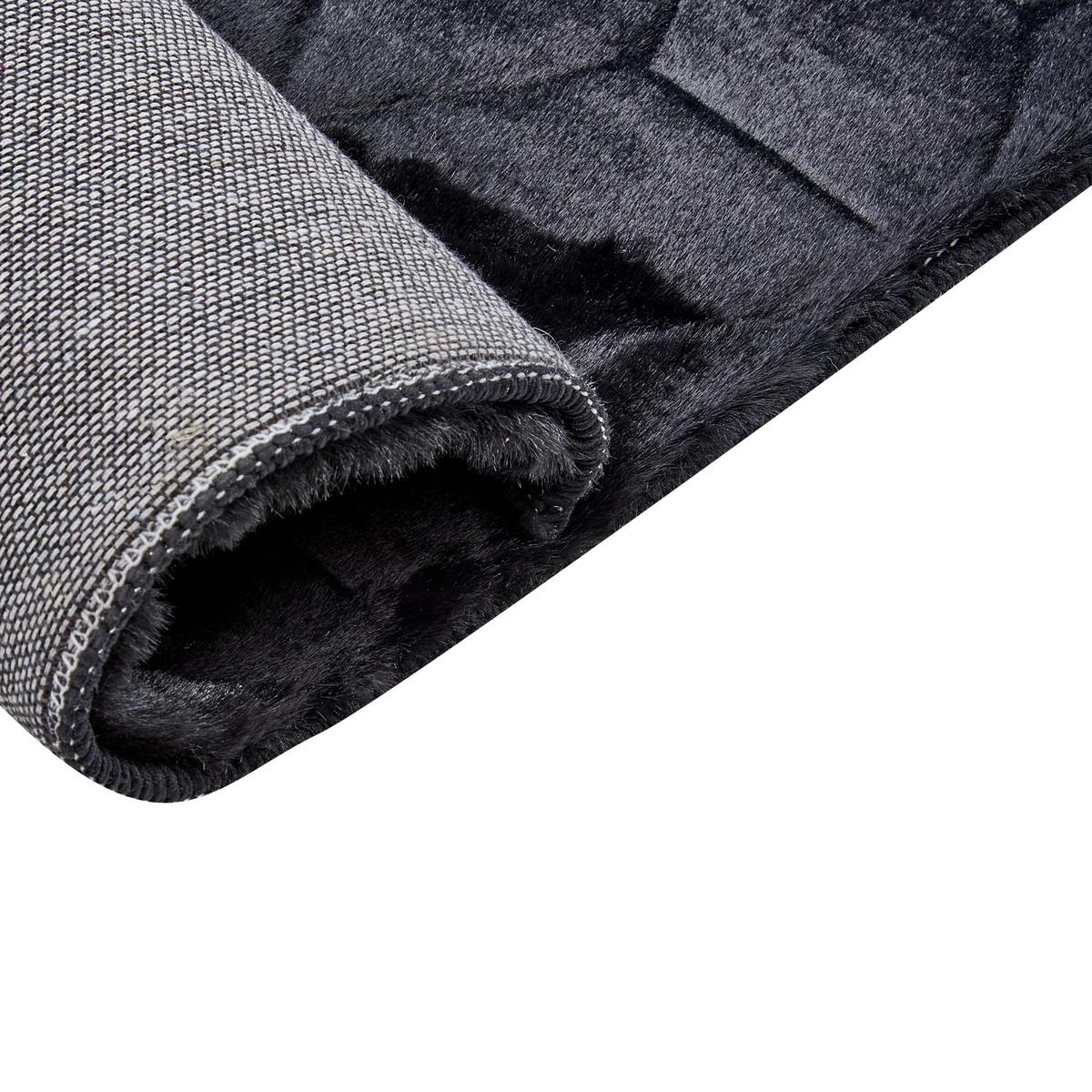 SHAGGY-KUNSTFELLTEPPICH Thatta 230/160 cm - Schwarz, Kunststoff (160/230cm) - Beliani