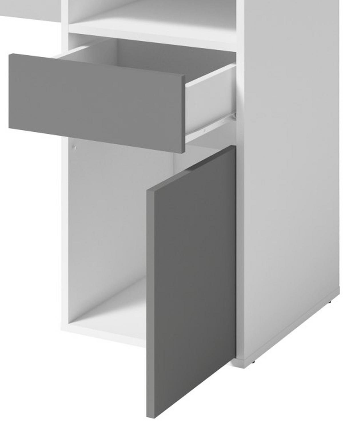 SCHREIBTISCH Weiß, Graphit 120/75,5/53 - Weiß, Holzwerkstoff (90/50/76cm) - RAUMHIRSCH FURNITURE