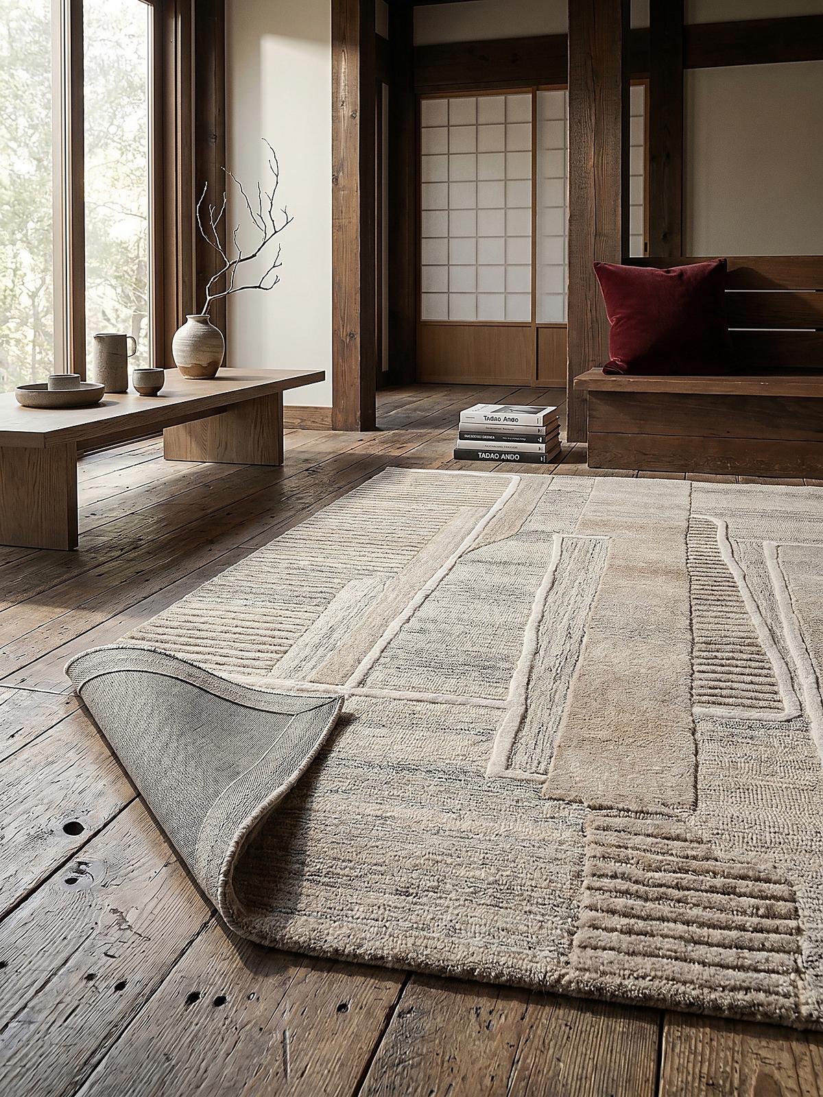 WOLLTEPPICH EDALE, abstrakt, Natur, 140 x 200 cm - Beige, Textil (140/200cm) - KADIMA DESIGN