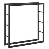 KAMINHOLZREGAL Täby - Schwarz, Metall (100/100/25cm) - [en.casa]