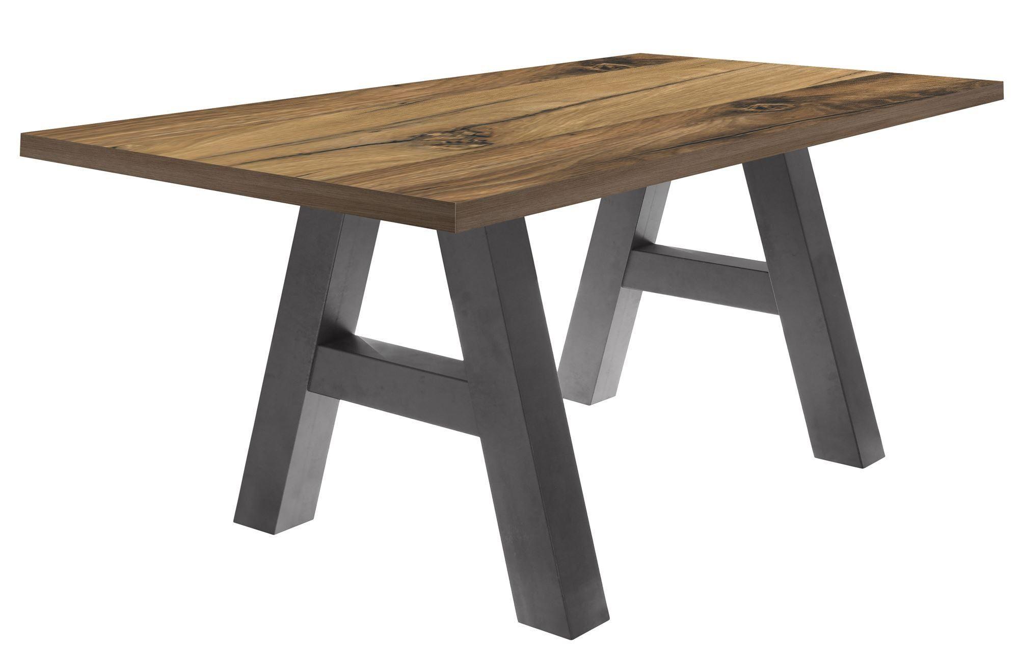 ESSZIMMERTISCH Elia 4 200 x 100 x 75 Esstisch Graphit/Plankeneiche - Alteiche, Holz (200/100/75cm) - 58aufmkessel