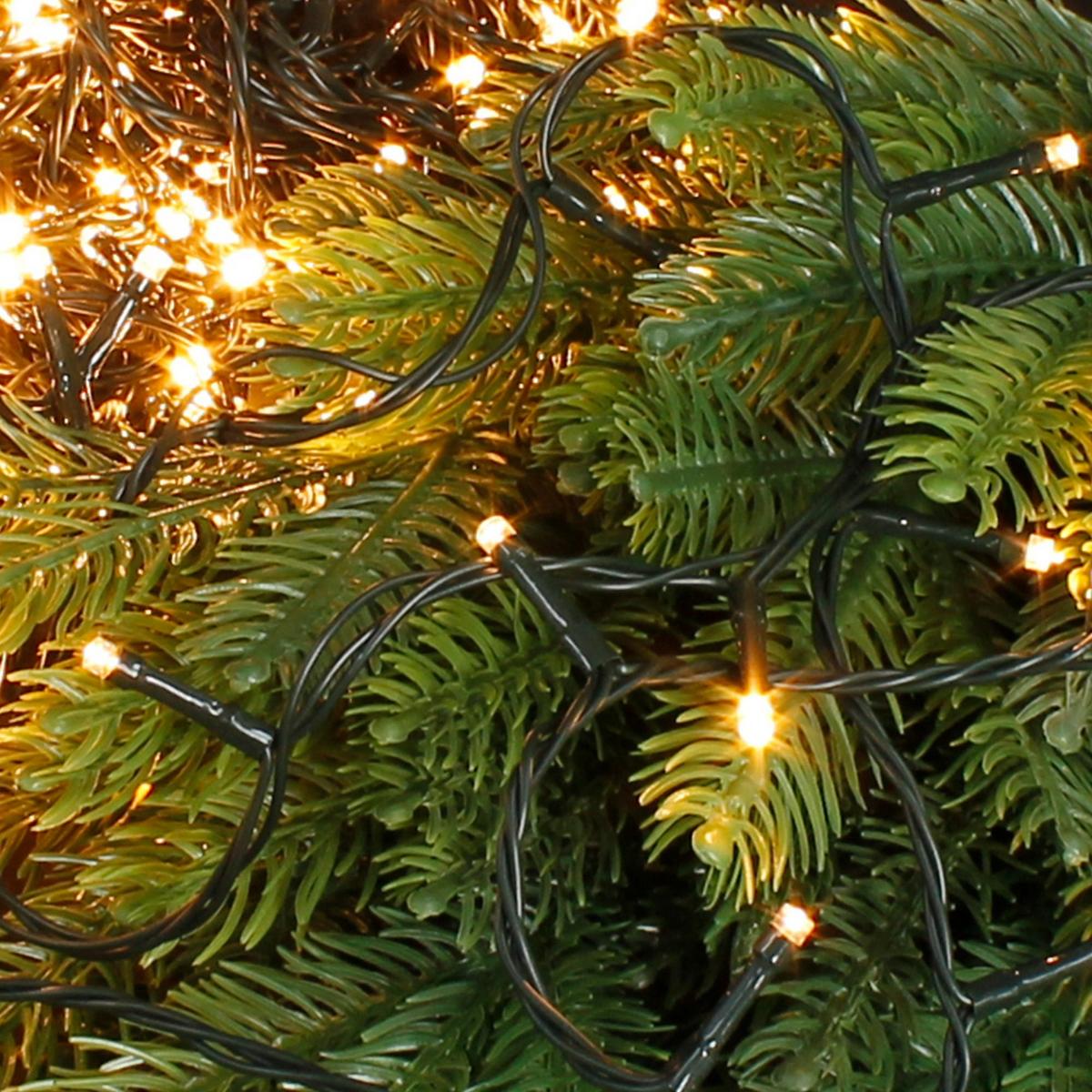 LED CLUSTER LICHTERKETTE Weihnachten 36m 480LED Warmweiß Innen/Außen - Dunkelgrün, Kunststoff (3600cm) - ECD-Germany