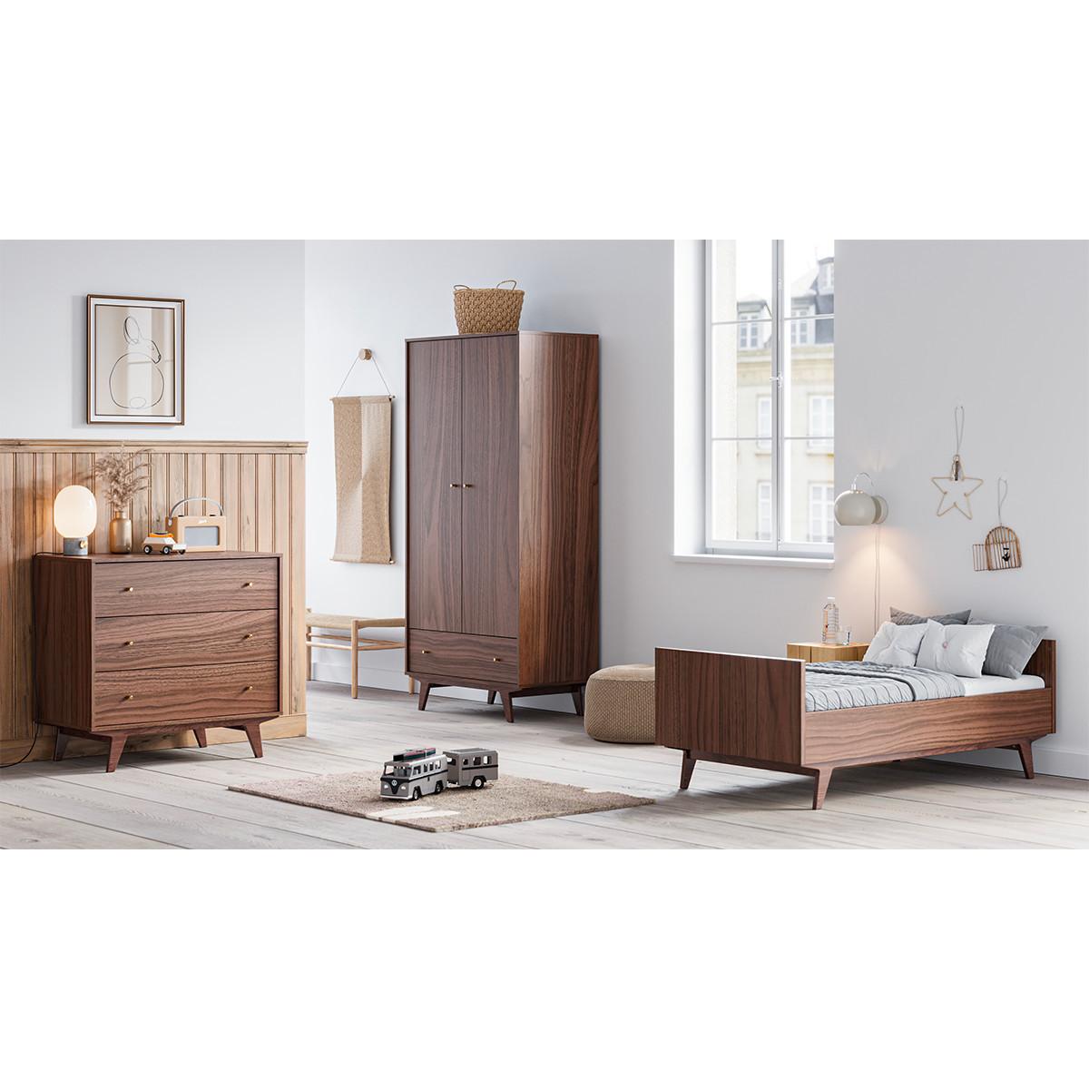 SCHRANK 2 Türen Mid Holz - Braun, Holzwerkstoff (90/185/50cm) - Petits-meubles