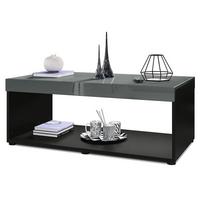 COUCHTISCH Pure Tischplatte und Blenden in Grau Hochglanz - Grau, Holzwerkstoff (58/104/40.5cm) - Vladon