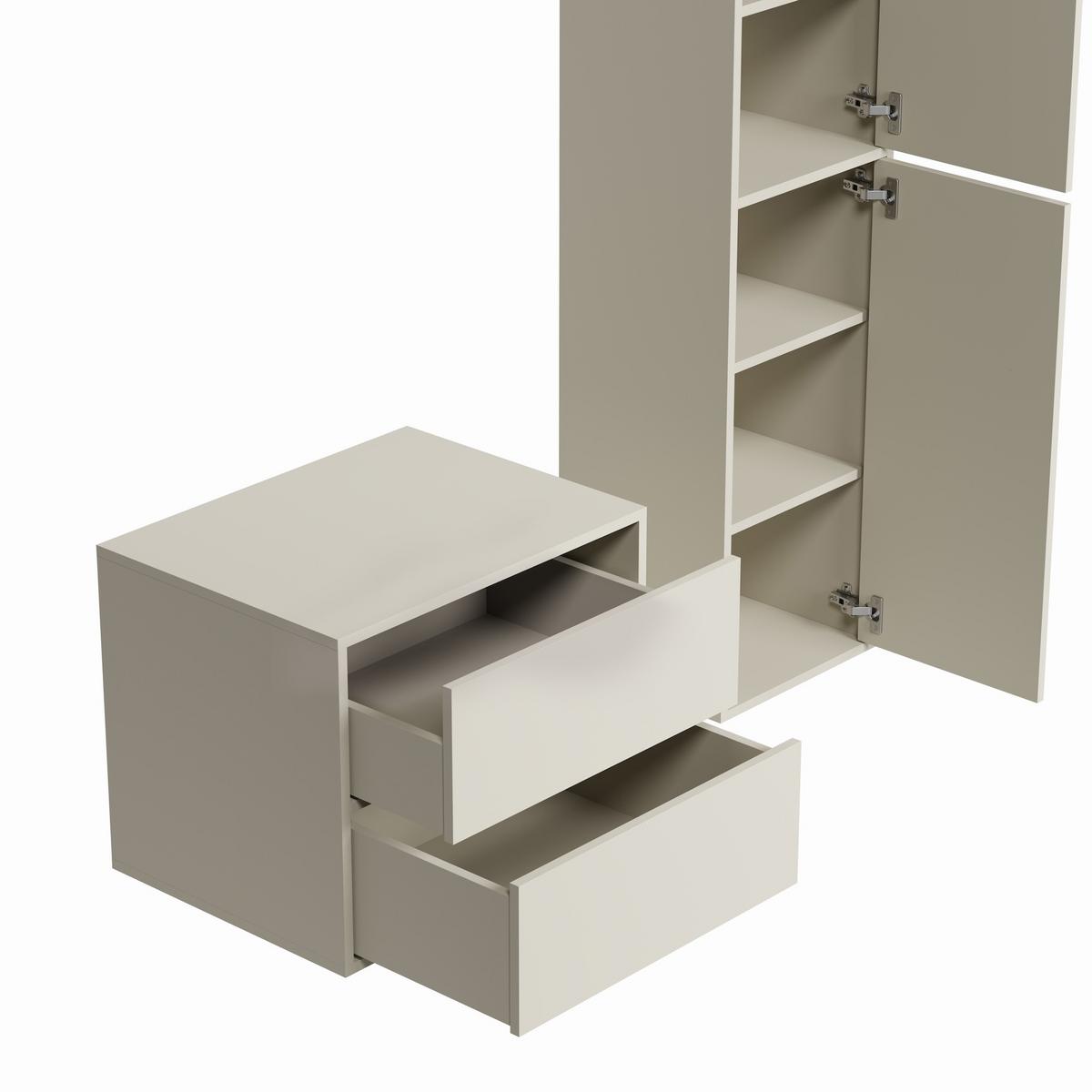 BADMÖBEL-SET Mali 2 Teile Cashmere - 60 x 46 x 54 cm - Kaschmir, Holz (60/54/46cm) - Badplaats