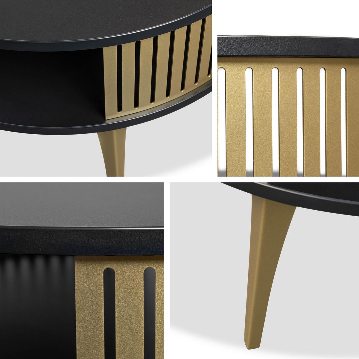 COUCHTISCH Roenni Gold - Goldfarben/Multicolor, Holzwerkstoff/Metall (75/75/44cm) - MIRJAN24