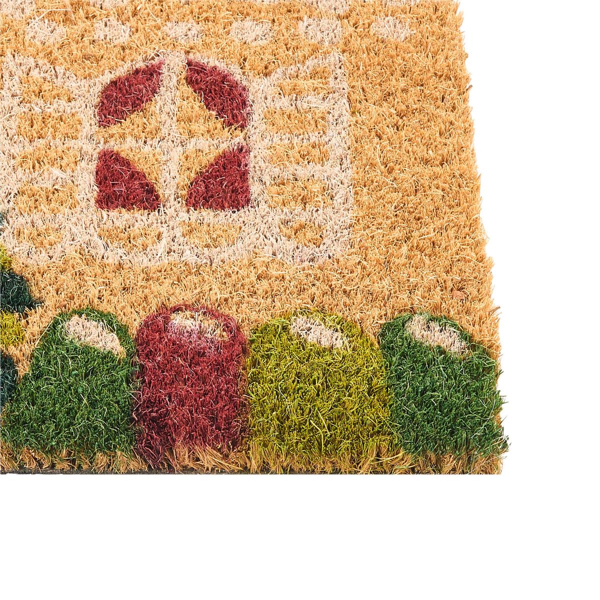 FUSSMATTE Naturfarben 40/60 cm Weihnachtsmotiv Kokosfasern Selatna - Naturfarben, Textil (40/60cm) - Beliani