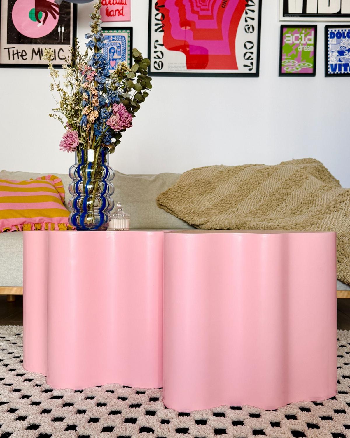 BEISTELLTISCH Rosa Sakami - Pink, Holzwerkstoff (45/40/45cm) - Beliani
