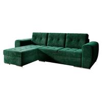 ECKSOFA Bari - Smaragdgrün/Silberfarben, Holz/Textil (256/157cm) - MIRJAN24