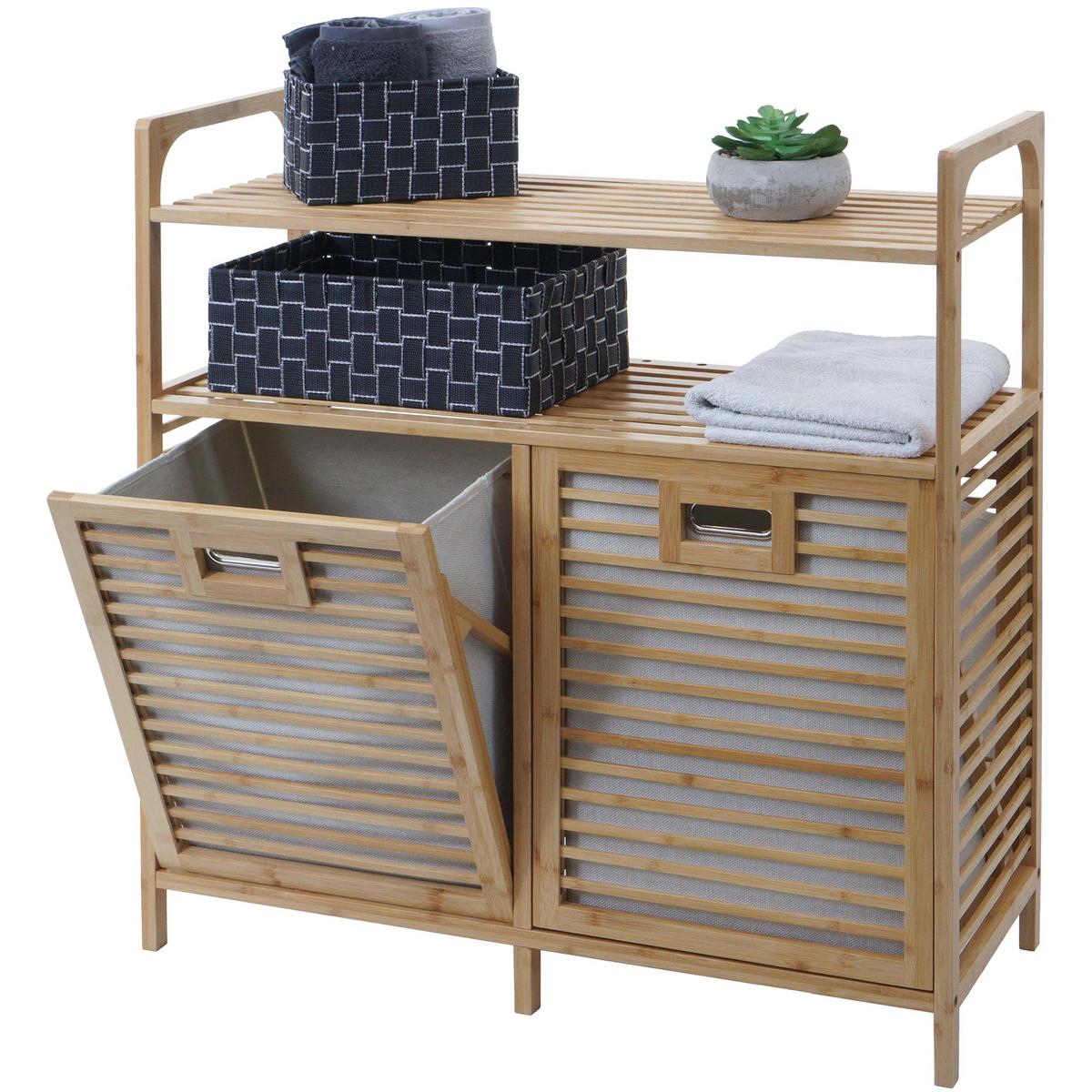 BADEZIMMERSCHRANK Braun - Braun, Textil (81/88/33cm) - MCW