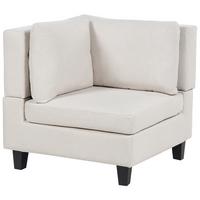 ECKMODUL Stoff Hellbeige Unstad - Beige/Schwarz, Textil (76/72/76cm) - Beliani
