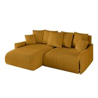 ECKSOFA Ottomane links ONESK-L -v1 216x177x72 Senfgelb Cord - Currygelb, Holzwerkstoff/Kunststoff (216/177cm) - ALTDECOR