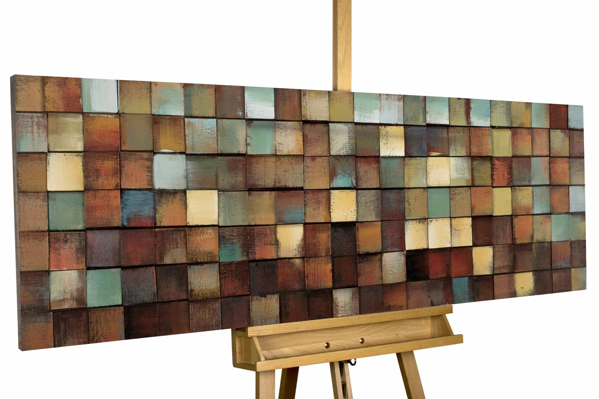 HOLZBILD Grün 144/44 cm - Braun/Grün, Holz (5/44cm) - KUNSTLOFT