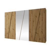 DREHTÜRENSCHRANK Zen 2L 300 cm - Goldfarben/Schwarz, Holzwerkstoff/Kunststoff (300/202/50cm) - MIRJAN24