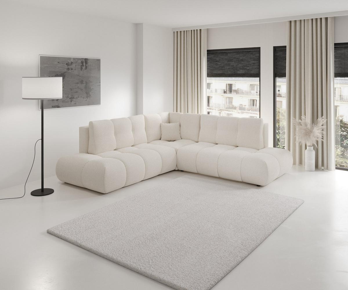 ECKSOFA DUCA II R-S Beige Jersey mit Schlaffunktion - Creme, Holz (266.5/266.5cm) - MASSENO