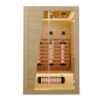 INFRAROTKABINE Bergen115 mit Vollspektrumstrahlern & Hemlockholz - Naturfarben, Holz (105/190/115cm) - Artsauna