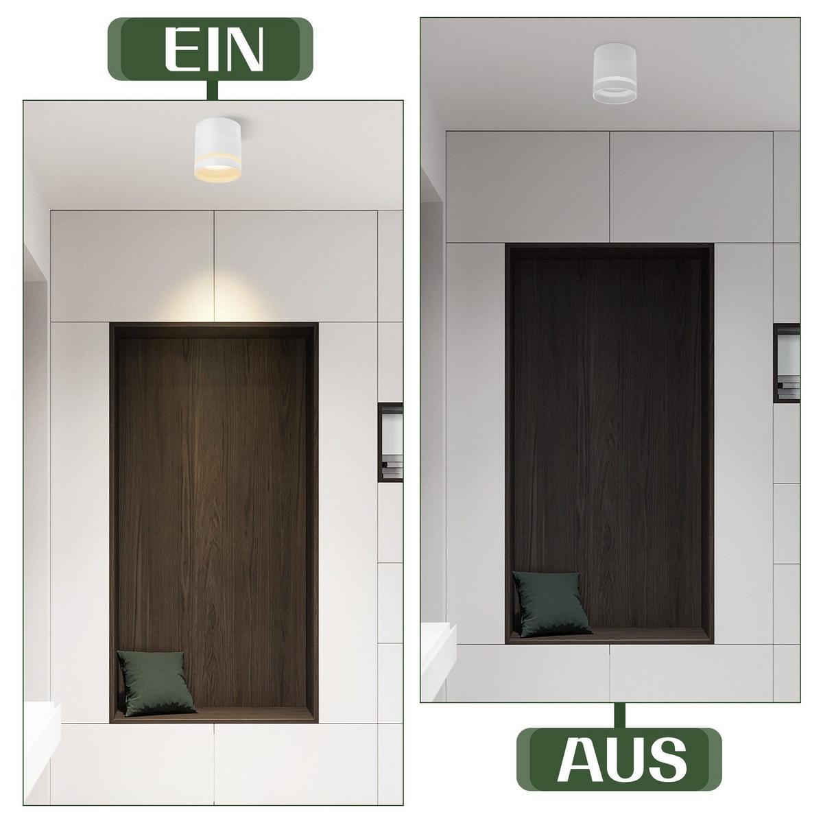 AUFBAULEUCHTE Achim II 8.5/8.5/9.5cm - Weiß, Metall (8.5/8.5/9.5cm) - Nettlife