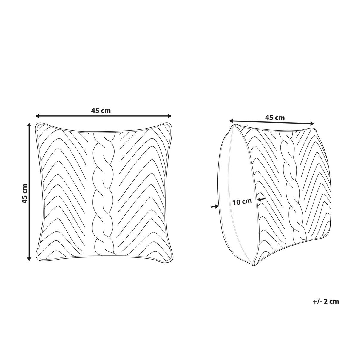 DEKOKISSEN Dunkelgrau 45/45 cm Konni - Dunkelgrau, Naturmaterialien/Textil (45/45cm) - Beliani