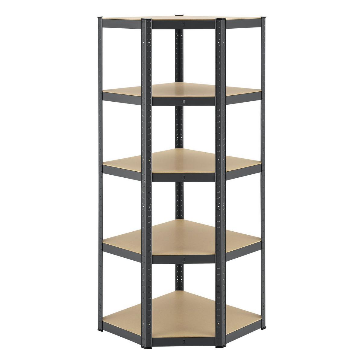 ECKREGAL Lagerregal Corner Basic grau 180x70x40 cm - Grau, Metall (70/180/70cm) - Juskys
