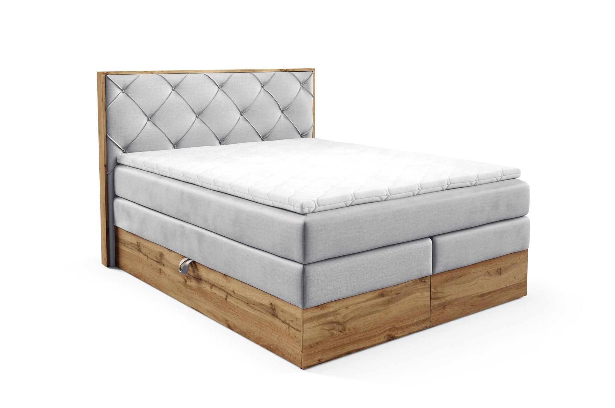 BOXSPRINGBETT Navel - Grau, Holzwerkstoff/Textil (180/200cm) - Fun Möbel