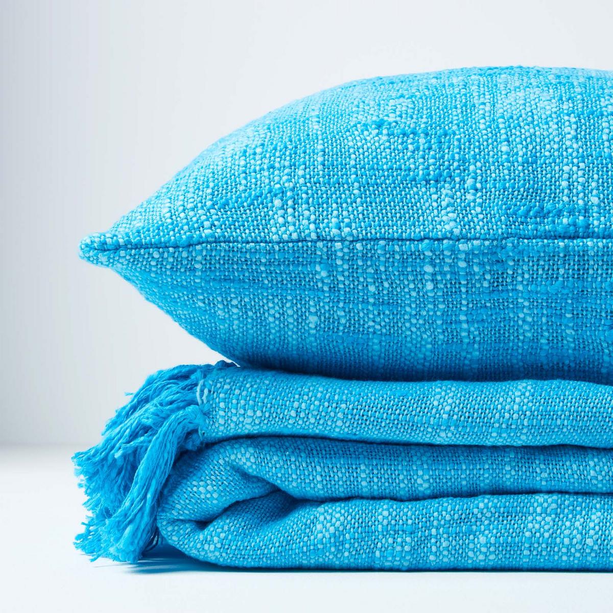KISSENHÜLLE Nirvana Slub 30/50 cm, 100% Baumwolle - Türkis, Textil (30/50cm) - Homescapes