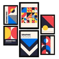 POSTER Set Mit 6 Drucken Im Bauhaus 1 Geometrische Designkollektion A3 & A4 Rahmenlos - Klar, Papier (29/3cm) - Nacnic
