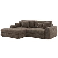 ECKSOFA ARELIA L - Braun Schenille grob gewebt - Rechts Seite - Schwarz/Braun, Kunststoff/Textil (205/292cm) - MKS