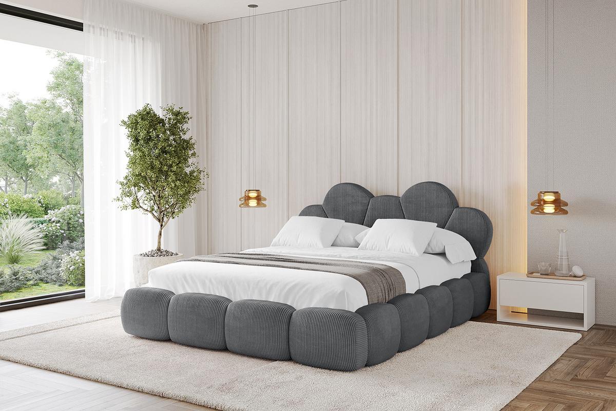 POLSTERBETT mit Bettkasten und Lattenrost, Bett mit Matratze H3/H4 - LANA 180x200 Dunkelgrau - Anthrazit, Holzwerkstoff/Textil (180/200cm) - ALTDECOR