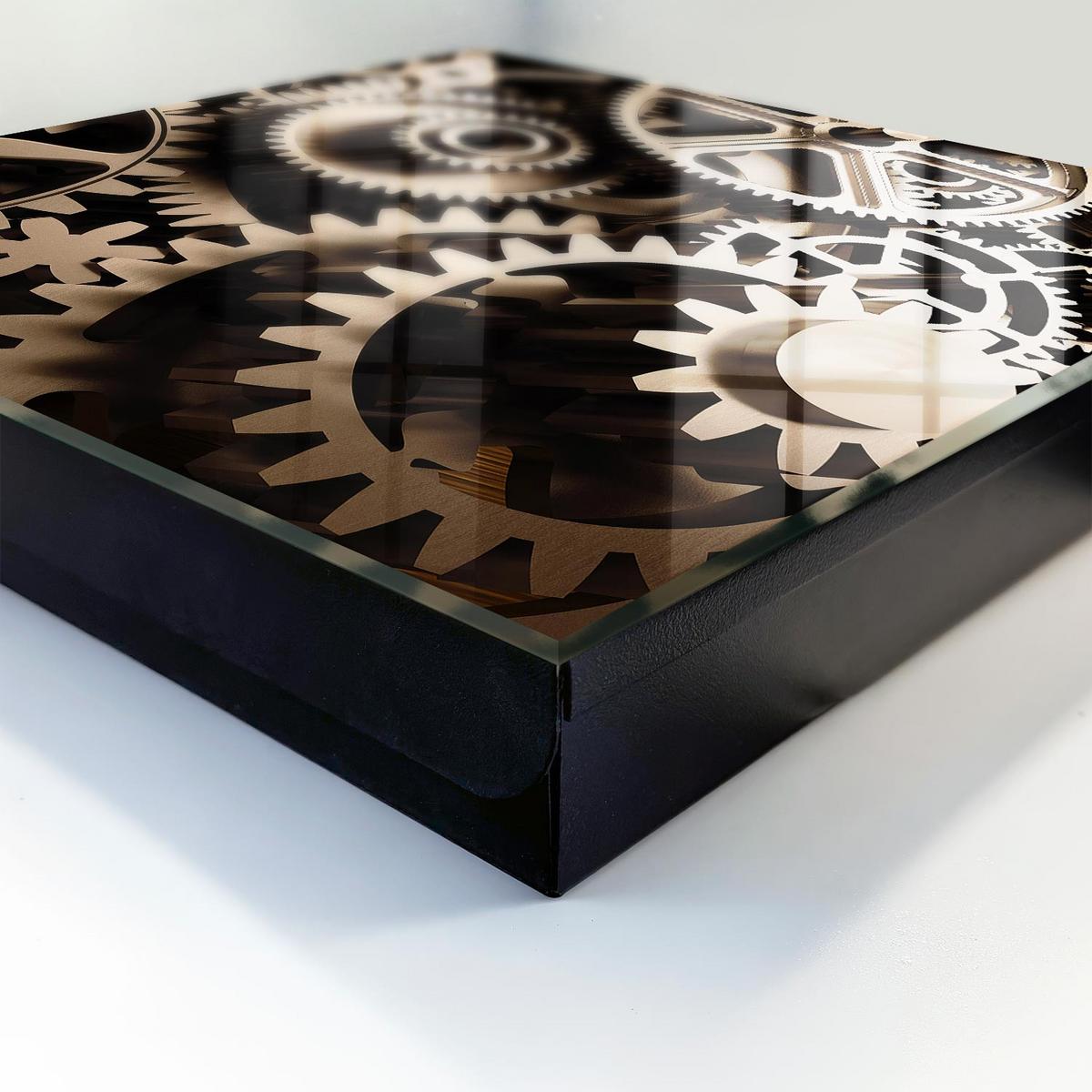 SCHLÜSSELBOX Schwarz 30x30 cm- Türöffnung nach rechts - Mechanische Symbiose - Grau, Metall (30/30/5cm) - TULUP