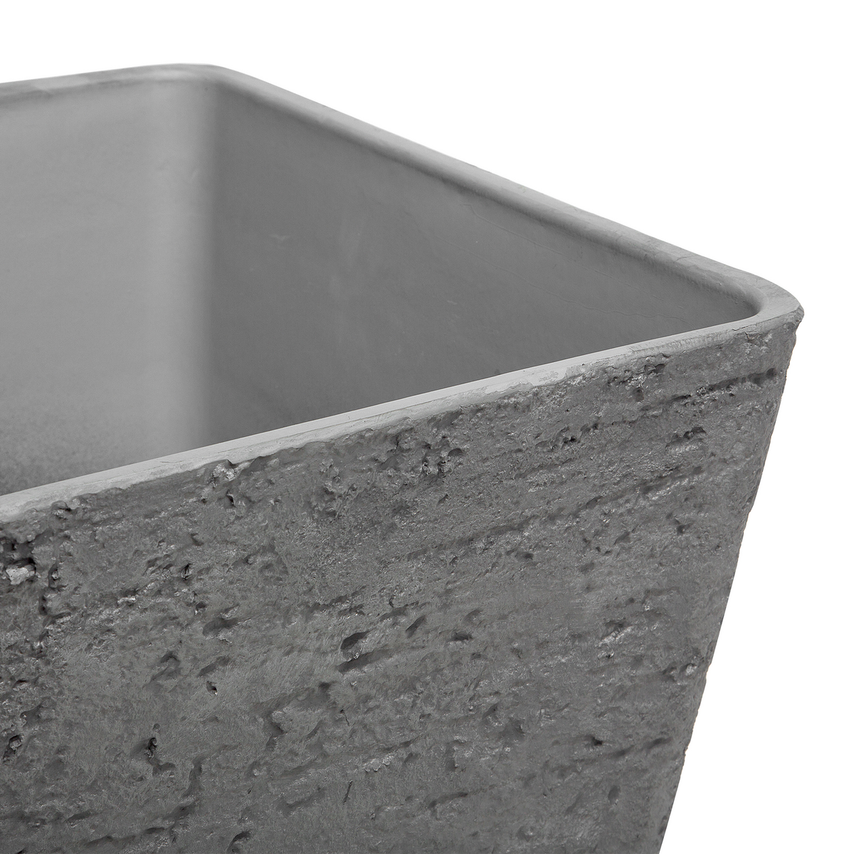 BLUMENTOPF dunkelgrau quadratisch 39/39/43 cm Delos - Dunkelgrau, Stein (43cm) - Beliani