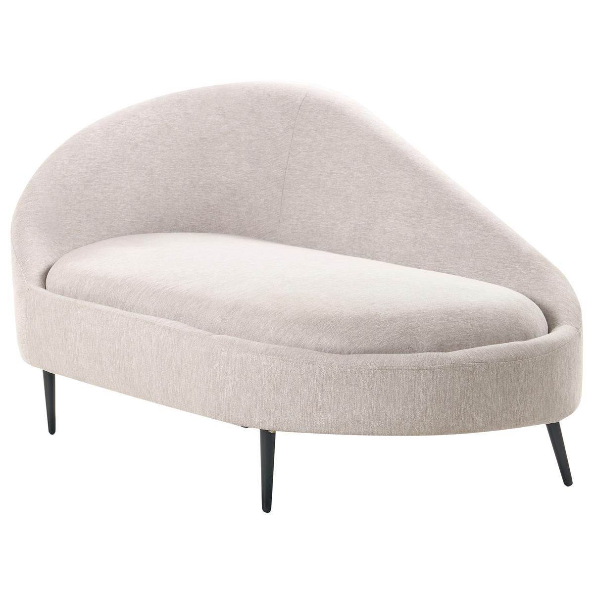 CHAISELONGUE-RECHTSSEITIGE Beige Valreas - Taupe/Schwarz, Textil (151/74/80cm) - Beliani