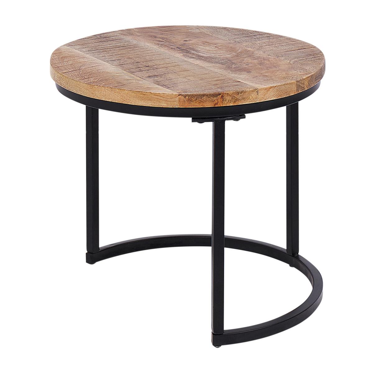 COUCHTISCH 2er-Set Braun - Schwarz, Holz (50/50/40cm) - Beliani