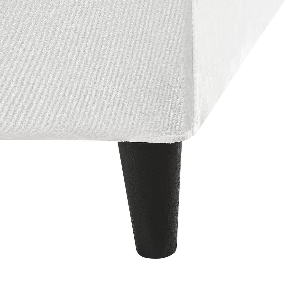 BETTRAHMENBEZUG Samtstoff 160/200 cm Weiß Fitou - Weiß, Textil (170/214cm) - Beliani